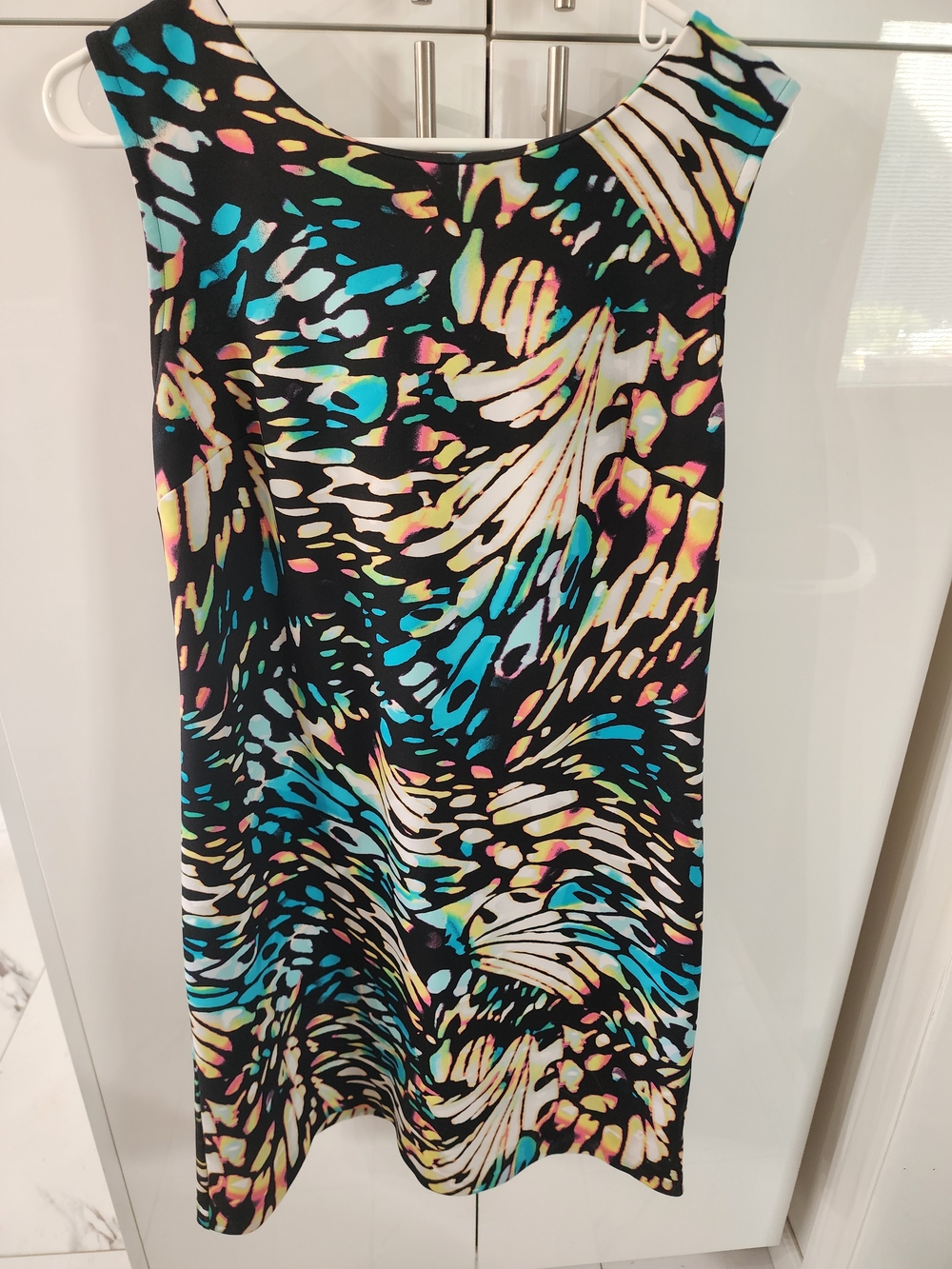 Worthington Teal, Black & Cream Printed Midi Sheath Dress - Picture 2 of 3